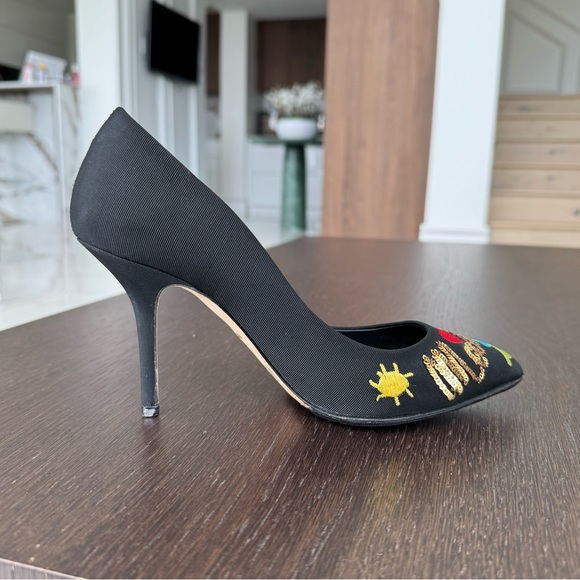 Pristine RARE Dolce & Gabbana Je Taime Maman Sequined Embroidered Pumps Sz 37 - Picture 6 of 13